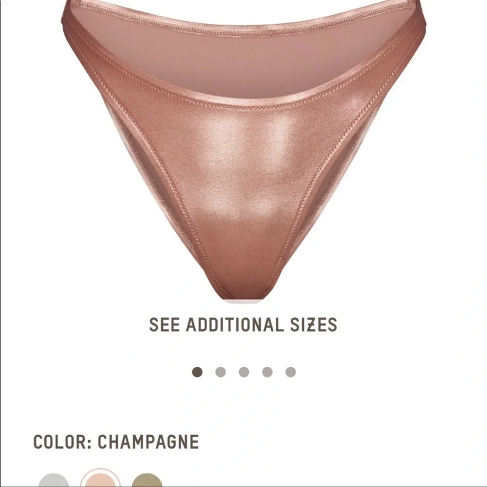 NWT SKIMS Champagne Swim bandeau top with bottoms size small